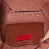 Valentino Garavani Rockstud Bucket small model handbag in brown leather - Detail D2 thumbnail