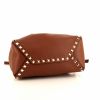 Valentino Garavani Rockstud Bucket small model handbag in brown leather - Detail D4 thumbnail