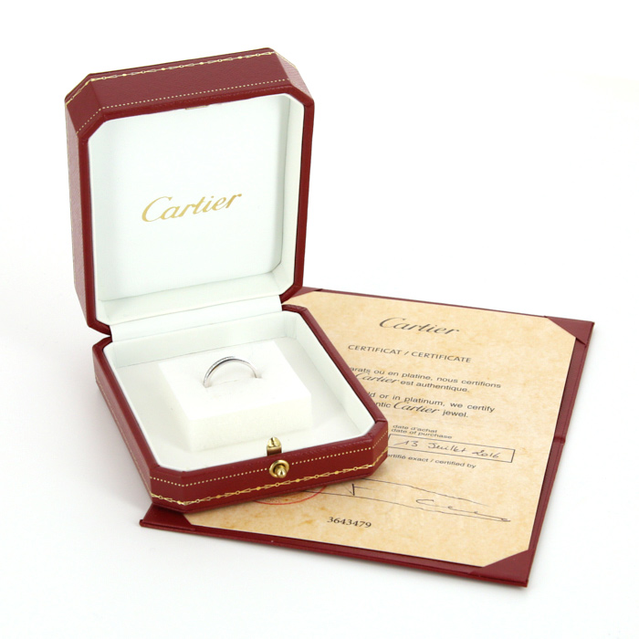 Cartier 1895 wedding ring in platinium and diamonds - Detail D2