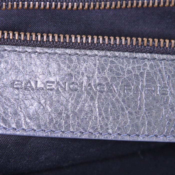 Borsa Balenciaga Work in pelle grigia - Detail D4