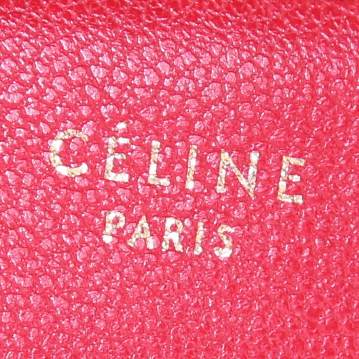 Céline Trio small model shoulder bag in red leather - Detail D3