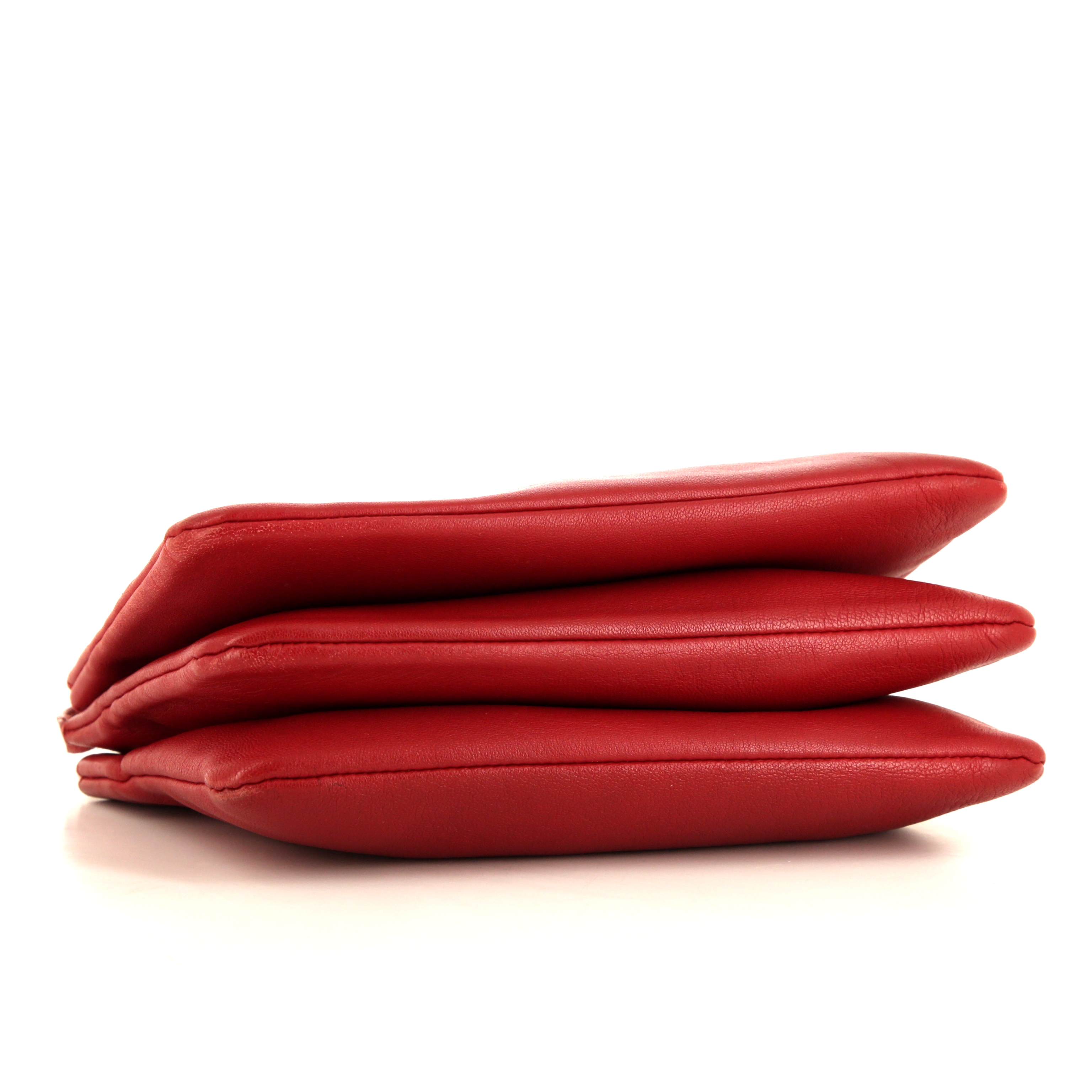 Borsa a tracolla Céline Trio modello piccolo in pelle rossa - Detail D4