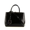 Fendi 2 Jours handbag in black leather - 360 thumbnail