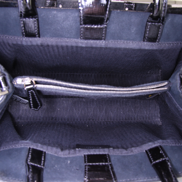 Fendi 2 Jours handbag in black leather - Detail D3