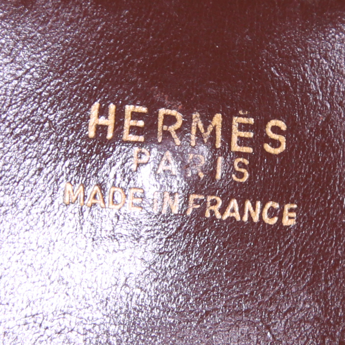 Sac porté épaule Hermès Tsako en cuir box marron - Detail D3