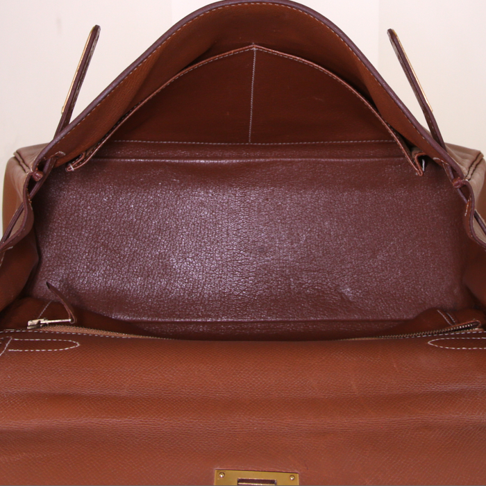 Sac à main Hermes Kelly 32 cm en cuir epsom gold - Detail D3