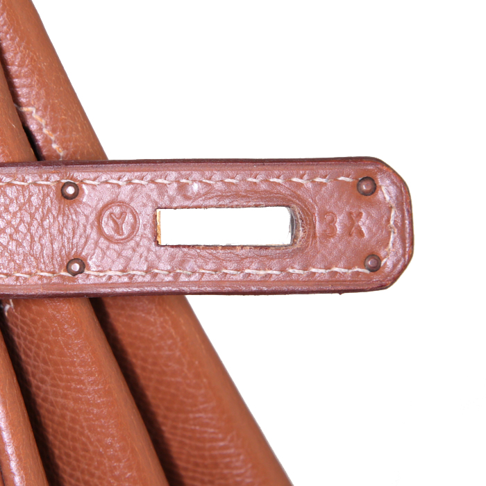 Sac à main Hermes Kelly 32 cm en cuir epsom gold - Detail D5