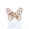 Messika Butterfly Arabesque large model ring in pink gold and diamonds - 360 thumbnail
