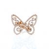 Messika Butterfly medium model ring in pink gold and diamonds - 360 thumbnail