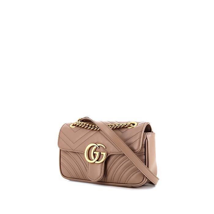 Gucci GG Marmont mini shoulder bag in beige quilted leather - 00pp