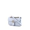 Borsa a tracolla Gucci GG Marmont mini in pelle trapuntata blu con decori geometrici - 00pp thumbnail