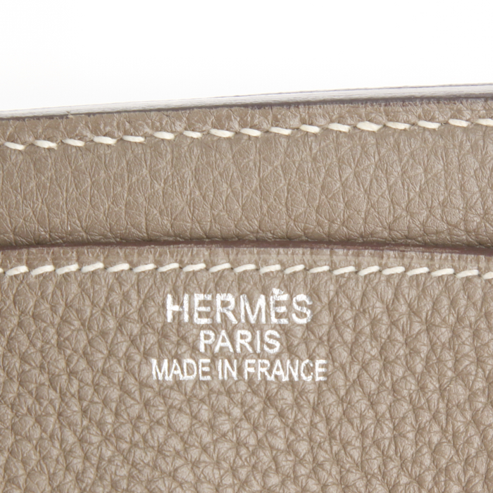 Hermes Birkin 35 cm handbag in etoupe togo leather - Detail D3