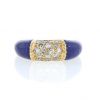 Van Cleef & Arpels Philippine 1970's ring in yellow gold,  lapis-lazuli and diamonds - 360 thumbnail