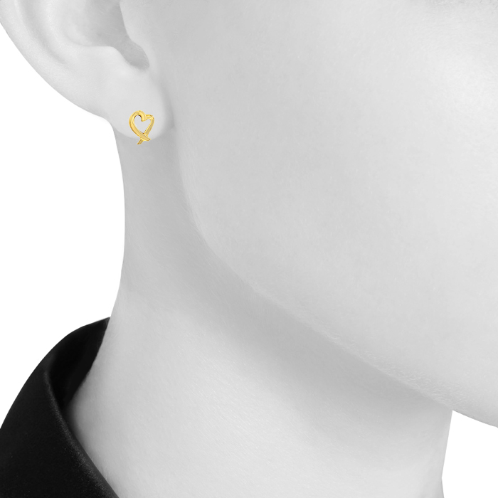Paire de clous d'oreilles Tiffany & Co Loving Heart en or jaune