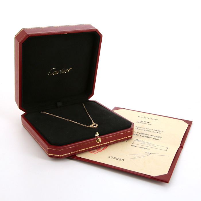 Cartier Coeur et Symbole small model necklace in pink gold and diamonds - Detail D2