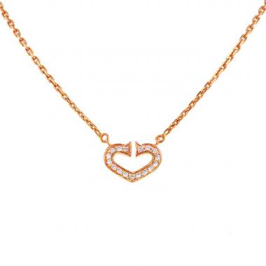 Cartier Coeur et Symbole small model necklace in pink gold and diamonds