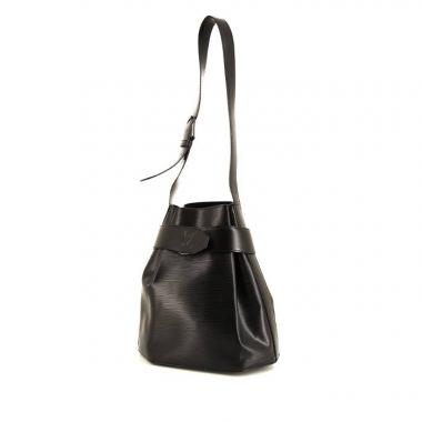 LOUIS VUITTON BLACK EPI SAC D'EPAULE TWIST BUCKET BAG MM