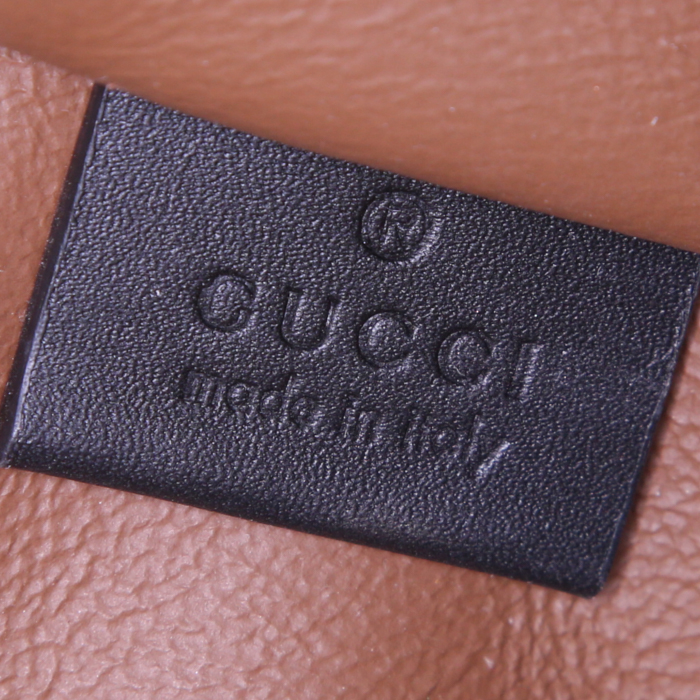 Shopping bag Gucci Rajah in camoscio marrone e pelle verniciata nera - Detail D3