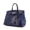 Hermes Birkin 35 cm handbag in Bleu Saphir alligator - 00pp thumbnail