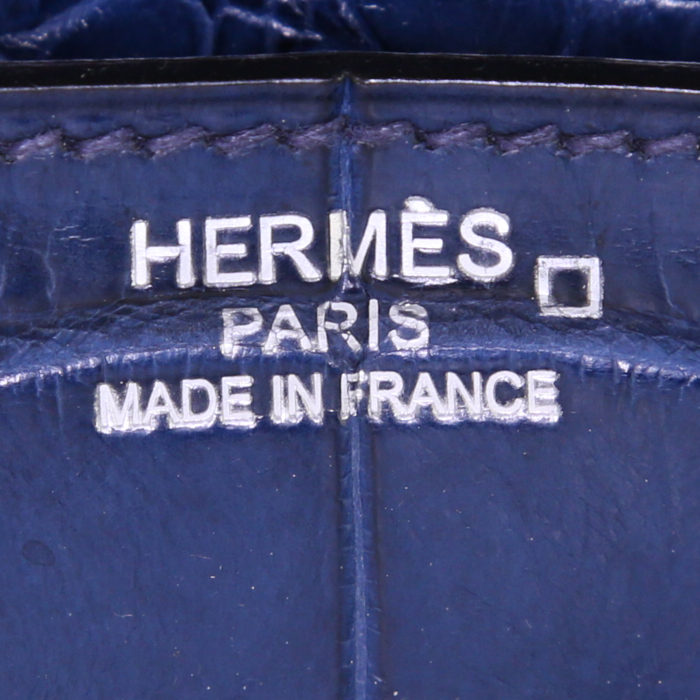 Hermes Birkin 35 cm handbag in Bleu Saphir alligator - Detail D3