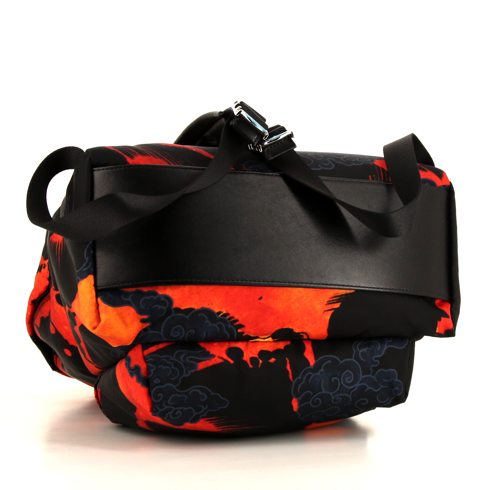 Sac à dos Givenchy en toile noire et rouge et cuir noir - Detail D4