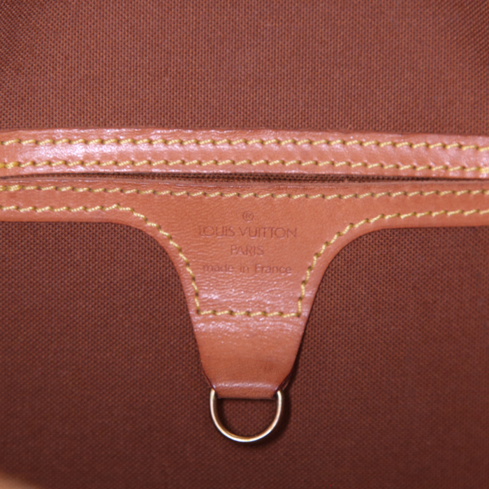 Borsa Louis Vuitton Ellipse modello grande in tela monogram marrone e pelle naturale - Detail D3