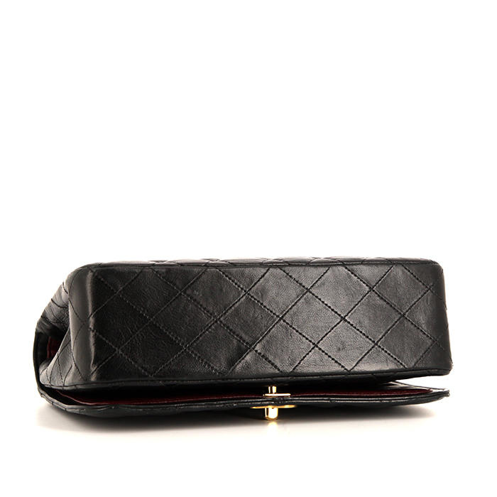 Sac à main Chanel Timeless en cuir matelassé noir - Detail D5