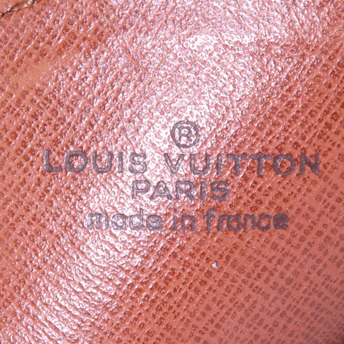 Borsa a tracolla Louis Vuitton Cartouchiére in tela monogram marrone e pelle naturale - Detail D3