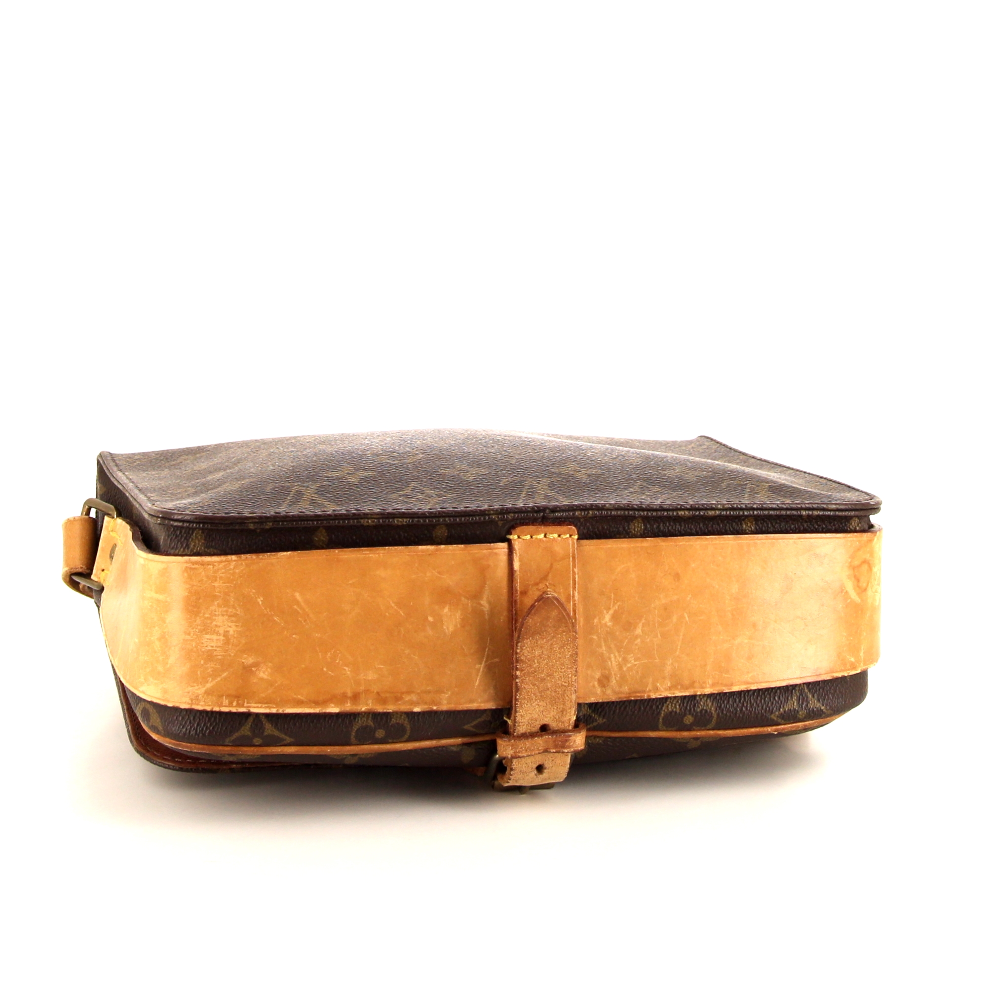 Louis Vuitton Cartouchiére shoulder bag in brown monogram canvas and natural leather - Detail D4