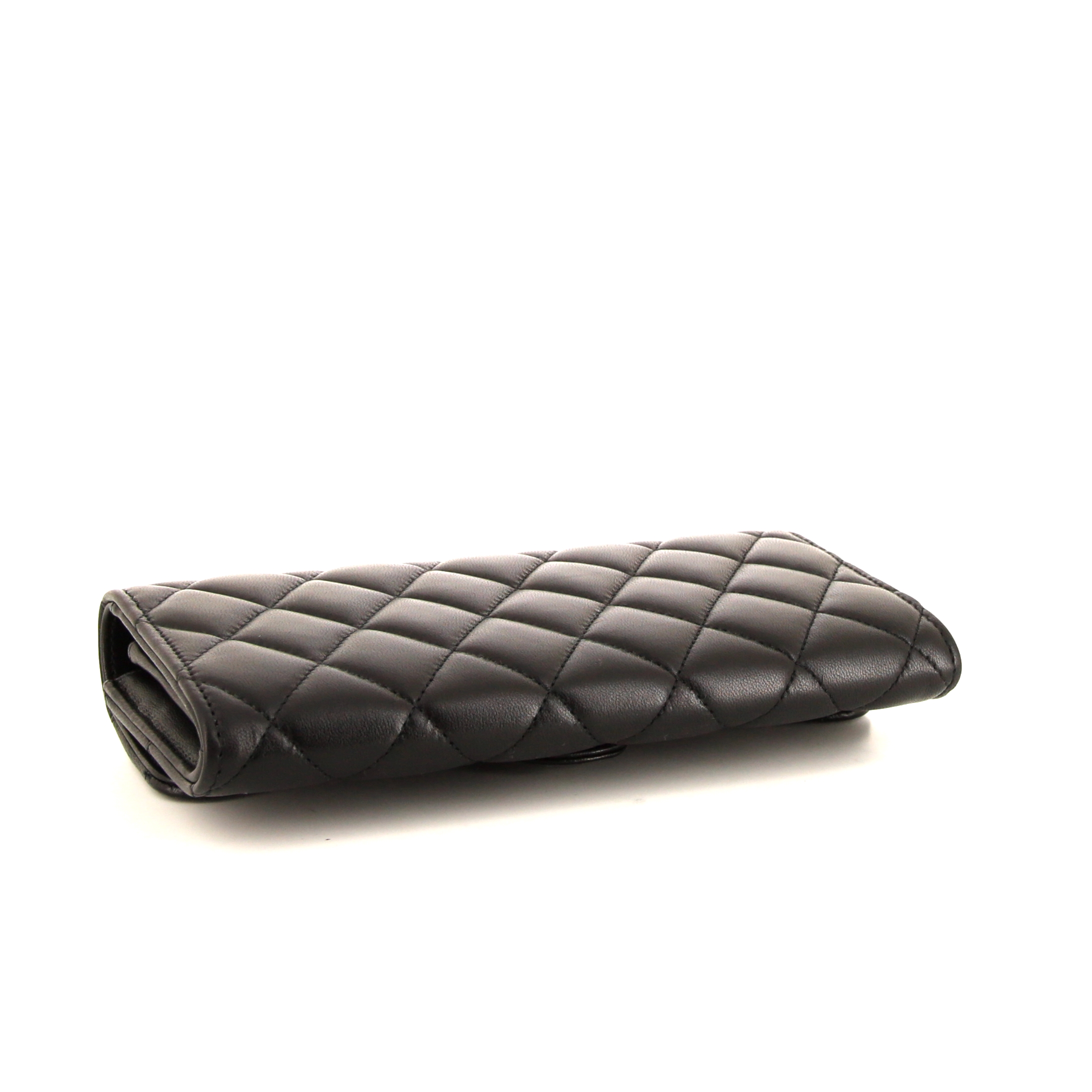 Billetera Chanel Classic Wallet en cuero acolchado negro - Detail D4