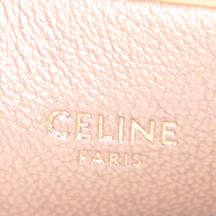Bolso para llevar al hombro o en la mano Celine C bag modelo pequeño en piel de pitón dorada - Detail D4