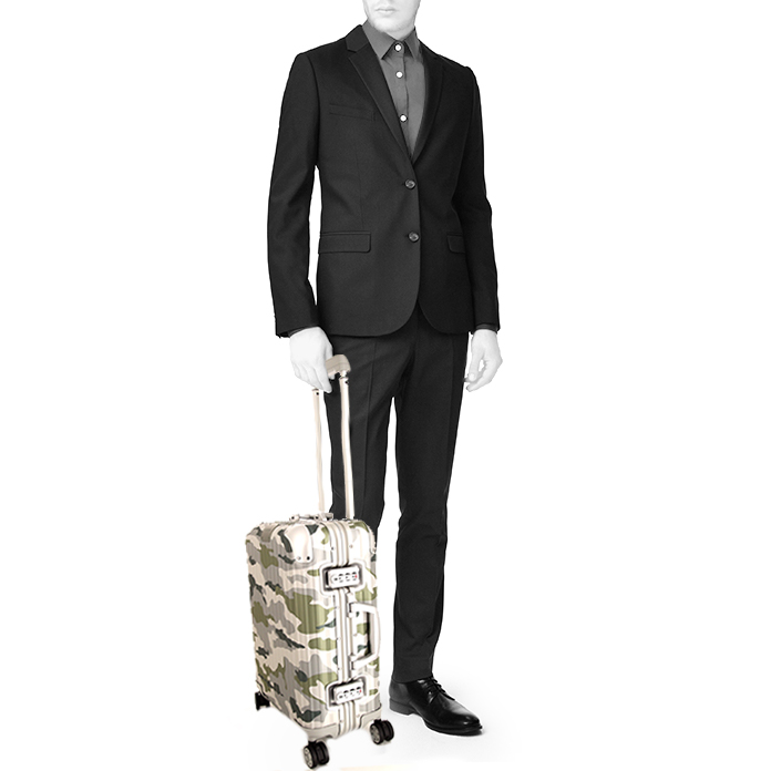 Valise rigide Rimowa en aluminium vert , gris blanc et noir - Detail D1