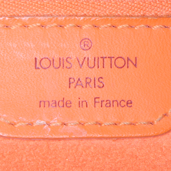 Sac cabas Louis Vuitton Bucket en cuir épi orange - Detail D3