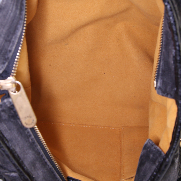 Bolso de mano Louis Vuitton Neo Cabby en lona denim Monogram negra y cuero granulado negro - Detail D3