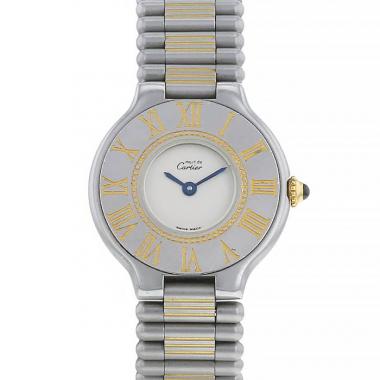 Cartier Must 21 watch in stainless steel and gold plated Ref:  9010 Circa  1990