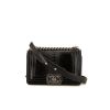 Chanel Boy small model shoulder bag in grey python and black patent leather - 360 thumbnail