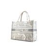 Dior Book Tote small model shopping bag in grey and white canvas - 00pp thumbnail