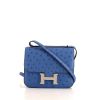 Hermes Constance handbag in blue Mykonos ostrich leather - 360 thumbnail