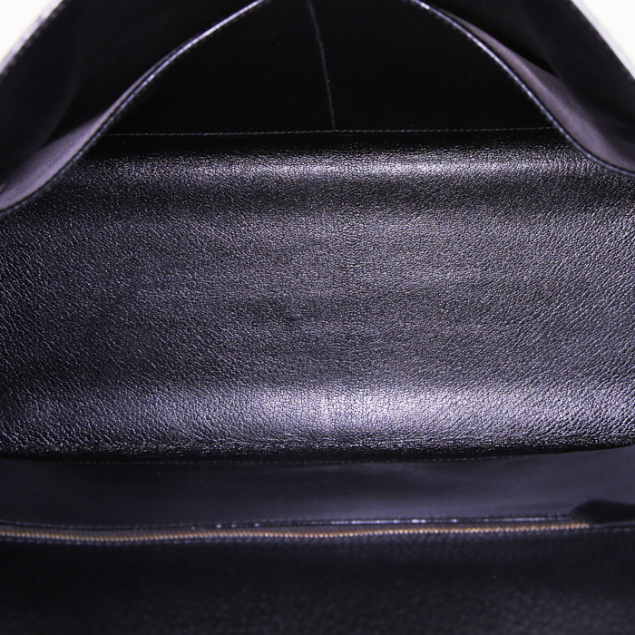 Sac à main Hermes Kelly 35 cm en cuir Ardenne noir - Detail D3