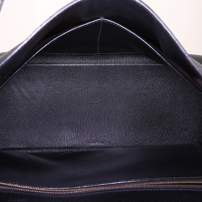 Borsa Hermes Kelly 32 cm in pelle Fjord nera - Detail D3