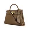 Hermes Kelly 32 cm handbag in olive green box leather - 00pp thumbnail