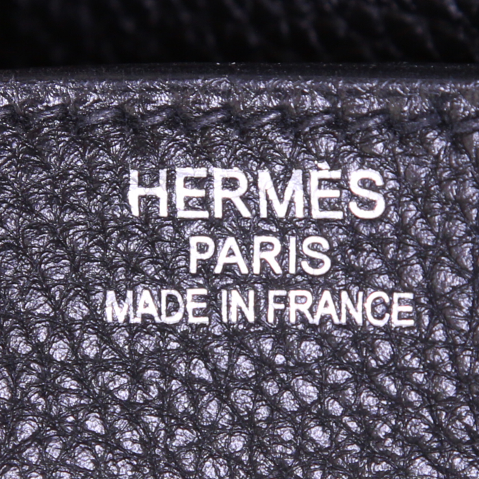 Bolsa de viaje Hermes Haut à Courroies - Travel Bag en cuero togo negro - Detail D3