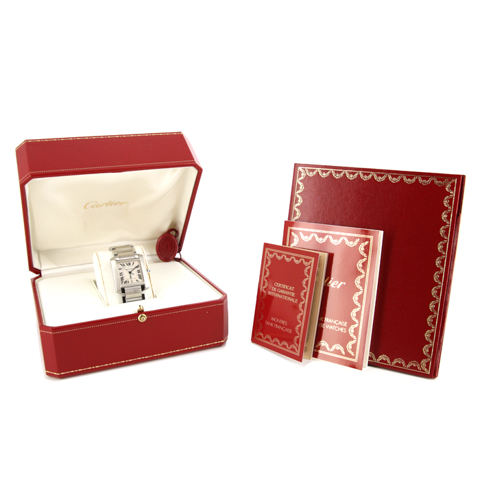 Cartier Tank Française watch in stainless steel Ref:  2302 Circa  1997 - Detail D2