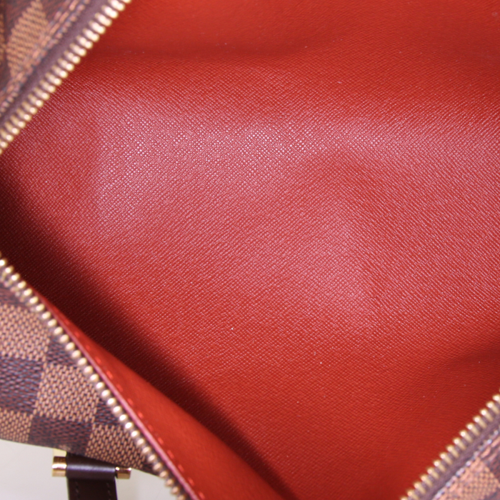 Louis Vuitton Papillon handbag in ebene damier canvas and brown leather - Detail D2