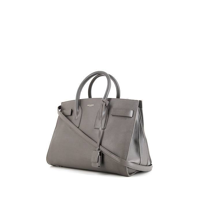 Saint Laurent Sac de jour handbag in grey leather - 00pp