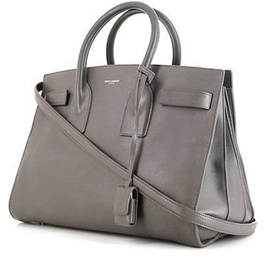 Bolso de mano Saint Laurent  Sac de jour modelo pequeño  en cuero gris