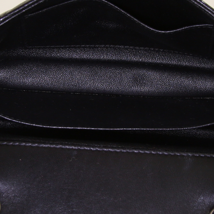 Chanel Timeless Mini shoulder bag in black quilted leather - Detail D2
