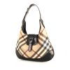 Burberry handbag in beige Haymarket canvas and black patent leather - 00pp thumbnail