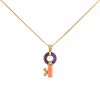 Van Cleef & Arpels 1970's pendant in yellow gold,  coral and amethyst - 00pp thumbnail