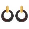 Van Cleef & Arpels 1970's earrings for non pierced ears in yellow gold and snakewood - 00pp thumbnail